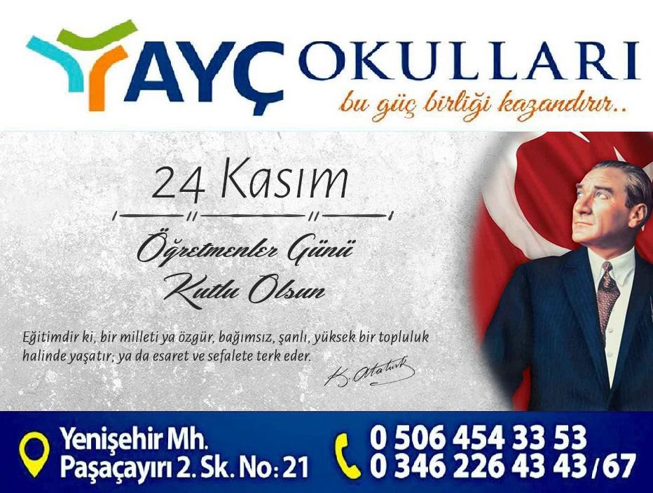 24. Kasım Öğretmenler Günü Kutlu Olsun